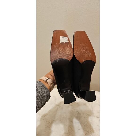 Stuart Weitzman Black Square Toe Pumps Heels Size 7.5 - Picture 8 of 9